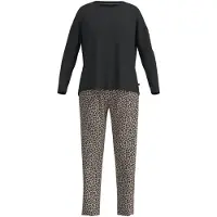 Tom Tailor Pyjama bruin / cappuccino / zwart