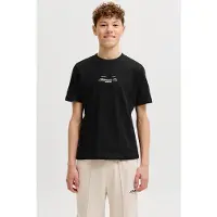 Jack & Jones JUNIOR T-shirt met backprint zwart Jongens Katoen Ronde hals - maat 128