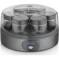 Severin JG 3510 Yoghurtmaker – 7x150 ml – Zelf Yoghurt Maken – Zwart/Inox