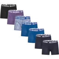 Björn Borg Cotton Stretch Boxers 7-pack Zwart | Maat: 146-152