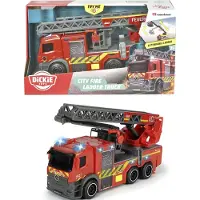 Dickie Toys Feuerwehrwagen - City vier Leiter Truck - Licht/Ton - - One Size - Autos