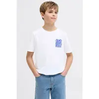 JJ REBEL JUNIOR T-shirt met backprint wit Jongens Katoen Ronde hals Backprint - maat 140