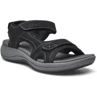 Clarks Clarksvoor vrouwen. 26171412 Mira Bay Sandalen zwart (37.5), Plat, Klittenband, Casual