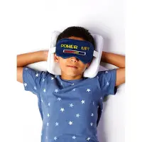 Puckator Game Over knuffel/reiskussen/slaapmasker - 2-in-1 set - voor kinderen- in vliegtuig of auto