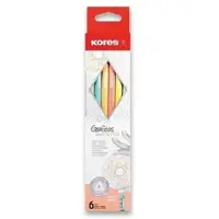 Kores Potloden driehoekig "Grafitos Style Pastel", set van 6, pastel kleuren
