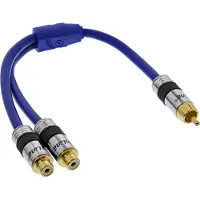 InLine Cinch-Y kabel, 1x Cinch male naar 2x Cinch female, 0,25m
