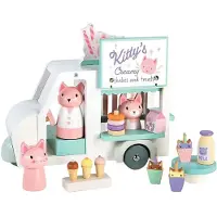 Tender Leaf Toys speelgoed Kitty's Milkshake Busje houten speelset.