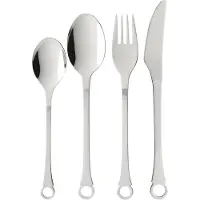 Gense Pantry Bestek Set Mat Roestvrij Staal 16 Stuks, Bestek, Zilver