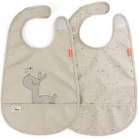 Done by Deer Lalee slabbetje met klittenband 2-pack Sand