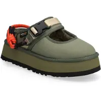 Ugg Dames Bea Mary Jane Wildwood gebrande olijfgroene leren schoenen (38), Plat, Gesp, Casual, Gerecycled nylon 1180111