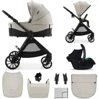 Kinderkraft VESTO 2 – 3-in-1 kinderwagen – Accessoireset + adapters – Reiswieg 3-zone ventilatie – Omkeerbare zitting – Beige