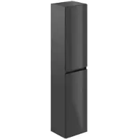 Overig Milenio Hoge Badkamerkast 30cm - Grijs Glanzend - Met 2 Deuren - 30x140x27cm