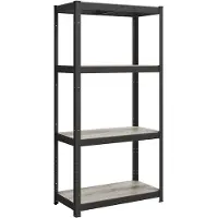 Songmics Stevige plank met 4 verstelbare planken, Grijs + Zwart / 1