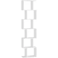 Vasagle Vrijstaande boekenkast met meerdere niveaus en open opbergruimte, Matwit / 6 niveaus (40B cm)