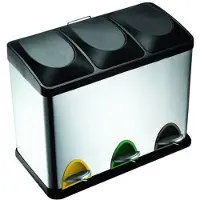 Delinia Afvalscheidingsbak - Chroom/kunststof - Chroom - 60.5x35.5x48cm - 3x15l