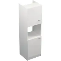 Overig Hoge Keukenkast Prim - Wit Melamine - 60x209x60cm - 2 Deuren - 1 Open Nis