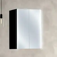 Overig Spiegelkast Nova - Met Verlichting - Met Soft-close - Zwart - 60x75x17cm