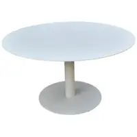 Central Park Alessio Eettafel - Aluminium - Keramisch Printglas - Beige - Diameter 140cm