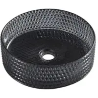 AquaVive Waskom Favogna - Rond - Zwart Glas - 36cm