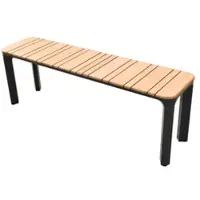 Central Park Lorenzo Tuinbank Alu En Teak - 135x34x46cm - Gepoedercoat Aluminium - Hoogwaardig Teakhout
