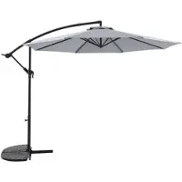 Central Park Zweefparasol - Daze - Diameter 290cm - Middengrijs - Staal Kantelbaar