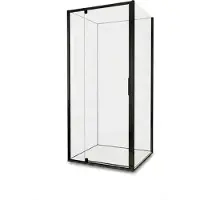 AquaVive Douchezijwand Anza - Helder Glas 6mm - Zwart - 86,5-89x200cm
