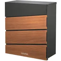 Central Park Wandbrievenbus Mailpal 900wd - Staal - Zwart-bruin - 36,5x41x16,5cm