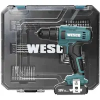 Wesco Accuboormachine/schroefmachine – 18 V – Set Met 50 Accessoires – 2 Lithium-ion Batterijen – Snellader – Stevige Koffer – Complete Doe-het-zelf Kit