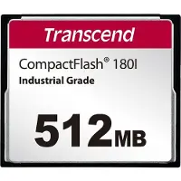 Transcend CF180I, 0,512 GB, CompactFlash (CF), MLC, 85 MB/s (leessnelheid), 75 MB/s (schrijfsnelheid), zwart
