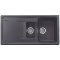 Overig Nord Inox Spoelbak Roxana 1 Kom + 1/2 Kom + Afdruipplaat Zwart