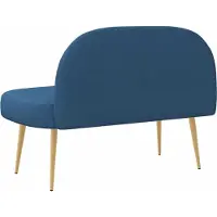 vidaXL Gevuld bankje met rugleuning Blauw 110 x 60 x 76 cm