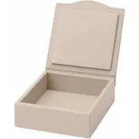 Giobagnara Trinket Box Luna Square Small Printed Calfskin Golf Light Grey