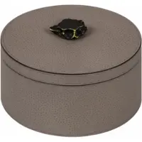 Giobagnara Box Ambretta Round Tall Medium Printed Calfskin Golf Mud