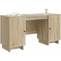 vidaXL Bureau, Sonoma-eikenhout, houtvezel, 142,5 x 50 x 75 cm