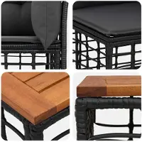 vidaXL Buiten bank set 10 st Zwart en Donker Grijs Polyester