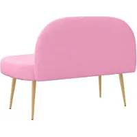 vidaXL Gevuld bankje met rugleuning Roze 110 x 60 x 76 cm