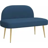 vidaXL Gevuld bankje met rugleuning Blauw 110 x 60 x 76 cm