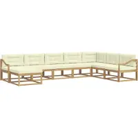 vidaXL Buiten bank set 8 st Wit en crèmekleurig