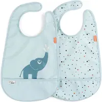 Done by Deer Elphee slabbetje met klittenband 2-pack Blue