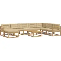 vidaXL Buiten bank set 9 st Wit en Beige