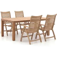 Sunyard Furniture + 10% kassakorting | Sunyard Corby/Buxton 200cm dining tuinset 5-delig verstelbaar