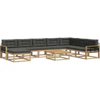 vidaXL Buiten bank set 9 st Wit en antracietkleurig