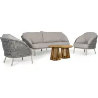 Santika Furniture Santika Pebble/Fungo 45/55 cm stoel-bank loungeset 5-delig
