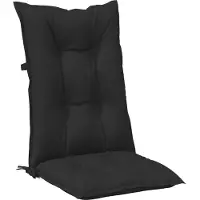 vidaXL Set Hoge Rug Stoelkussens 2 pcs Polyester Melange Zwart