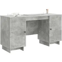 vidaXL Bureau Betongrijs Bewerkt hout 142,5 x 50 x 75 cm