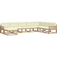 vidaXL Buiten bank set 8 st Wit en crèmekleurig
