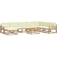 vidaXL Buiten bank set 9 st Wit en crèmekleurig