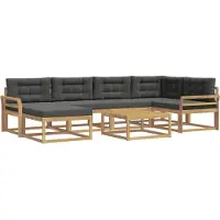 vidaXL Buiten bank set 7 st Wit en antracietkleurig