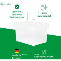 Novaliv 5x opbergdozen met deksel klein 2 L transparant nestbaar stapelbaar kunststof dozen met clipsluiting kunststof BPA-vrij 19 x 14 x 11 cm