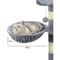 Lionto Kattenmand voor krabpaal – Ø40 cm M8 bevestiging 15 cm, lichtgrijs
